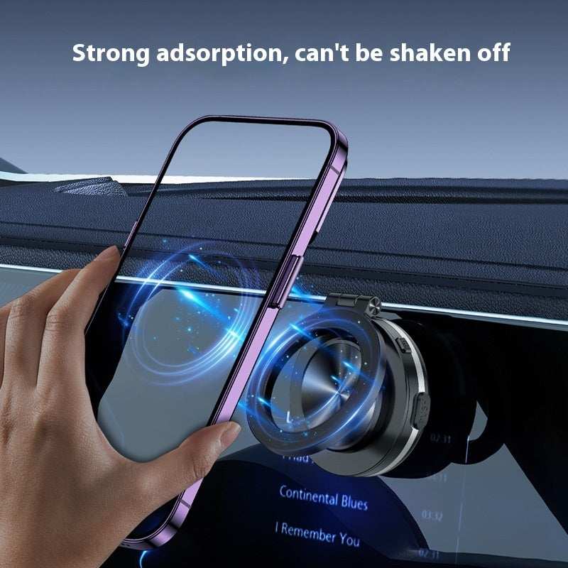 Magnetic Car Phone Holder | Vacuum Adsorption | 360° Rotating GPS Mount for Dashboard